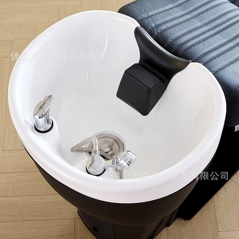 Barbería cama de lavado de cabello salón de cabello especial cama de descarga de acero inoxidable de alta gama cerámica lavabo profundo cama de cabello