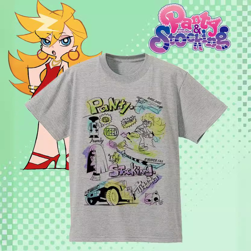 Sling Angels Panty Panty Stall Scarf Animation Surrounding Two-dimensional Short-sleeved Japanese Men's and Women's T-shirts