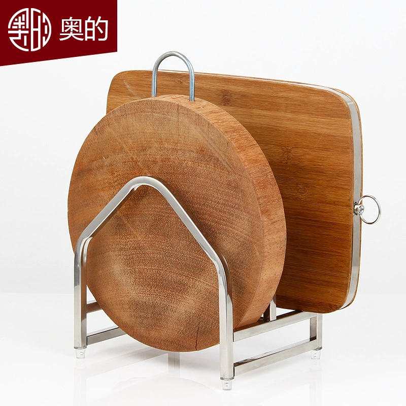 Double-Layer Cutting Board Rack, 304 Stainless Steel, Adjustable Slots, Compact 20×16×20 cm