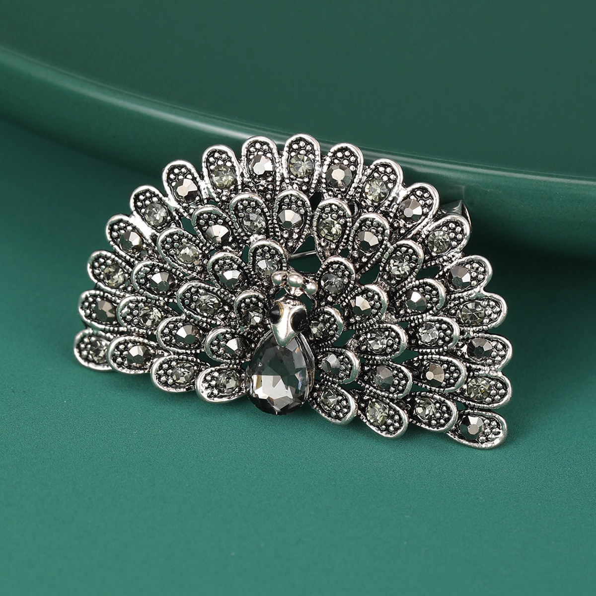 16g Weight Rhinestones Inlay Material Brooches Classification Banquet Occasion Alloy Material Peacock Pattern All Seasons Season Women's Gender Inlay Design Retro Style Retro Pin Peacock Alloy Inlay Rhinestones Women's Brooches 10