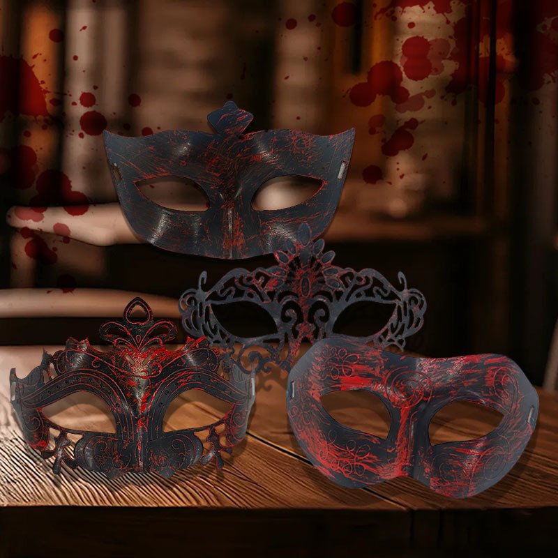 Halloween ventas en caliente nuevo retro horror sangre máscara media cara disfraz de fiesta espectáculo de baile props de película