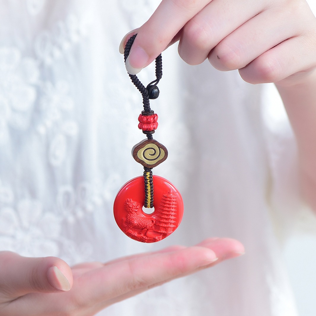 原创朱砂精品红砂高含量文昌麒麟钥匙扣钥匙挂包挂挂件新源头厂商