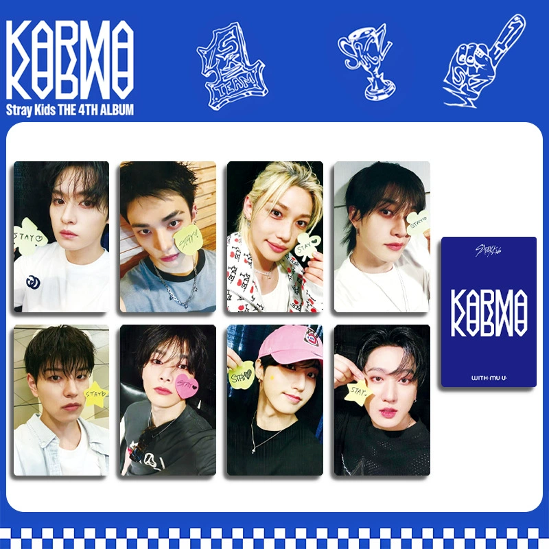 STRAY KIDS "KARMA" мини-карточка карта, случайная карта, карточка альбома, периферия Хуанг Хёнджин и Ли Ёнфу