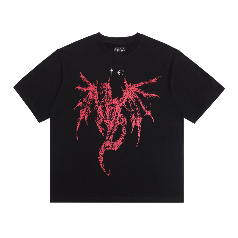 クロスボーダー新型暴徒クラブTHUG CLUBアメリカレトロ半袖水洗いして古い上着tシャツを作ります。|undefined