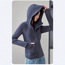 新款休闲修身卫衣秋冬双面加绒高级感防风外套女百搭气质连帽上衣