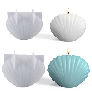 Poppy DIY Glue Size Shell Candle Mold Fan Shell Scented Candle Mirror Silicone Mold