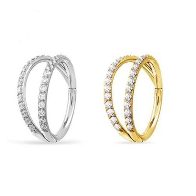 14g Weight Nose Ring Classification Nose Rings & Studs Piercing Type 1 Piece Nose Rings & Studs Streetwear Geometric G23 Titanium Inlay Nose Rings & Studs Nose Pin