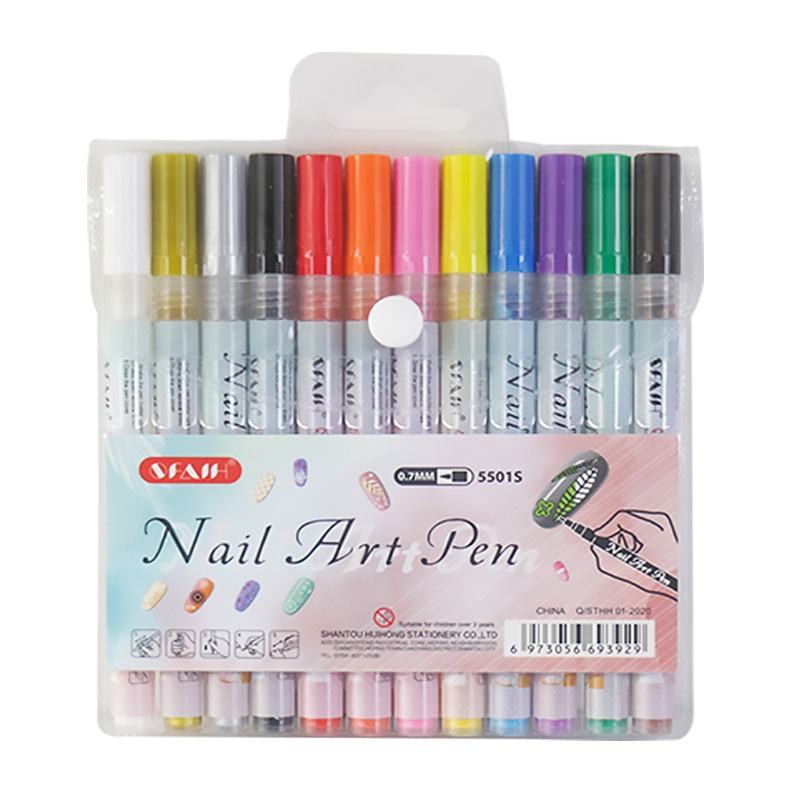 Nail Art pen Internet celebridad pintura acrílica pluma de pintura nueva pluma de pintura de uñas DIY transfronteriza pluma de dibujo de uñas de 12 colores