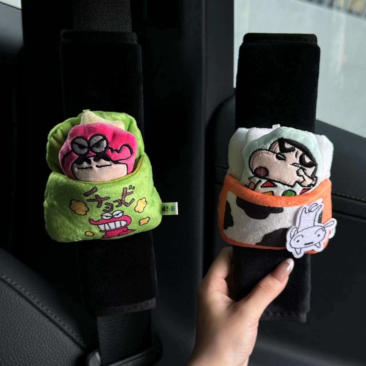 Crayon Shin-Chan Car Seat Belt Shoulder Cover Cute Cartoon Car Seat Belt Decorative Anti-Wear Clothing Protective Cover