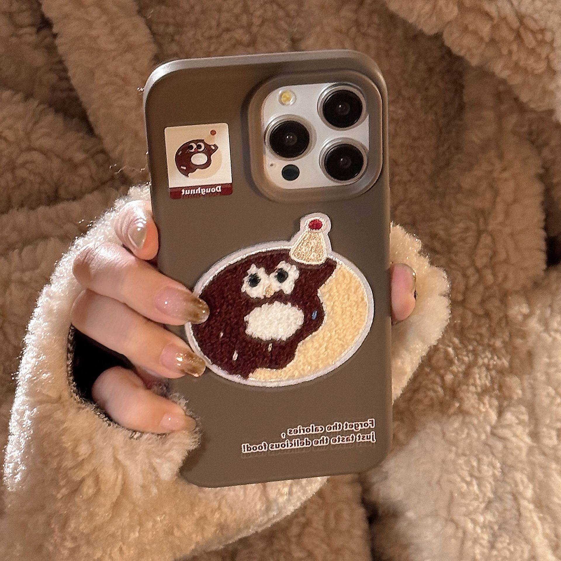 55g Weight iPhone Applicable Brands Phone Cases Classification tpu Material Donuts, French Fries, Cake Pattern Cute Style Embroidery Craft Tpu Donuts French Fries Cake Embroidery Cute Phone Cases Phone Accessories 10