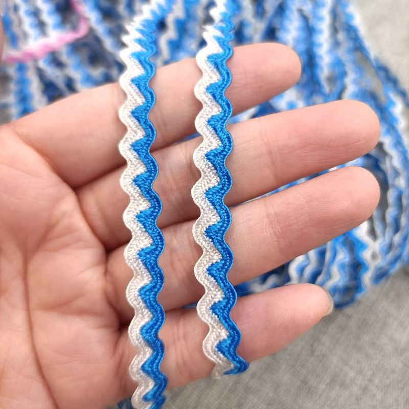 Spot bicolor en forma de S ondulado correas 5mm polipropileno ola de agua encaje étnico drama traje sombrero material hecho a mano