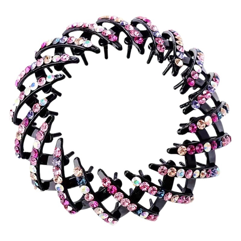 Corea del Sur corbata femenina alta Cola de Caballo Nido de Pájaro anillo de pelo clip de rhinestone horquilla tocado todo partido updo cabeza de bola fija