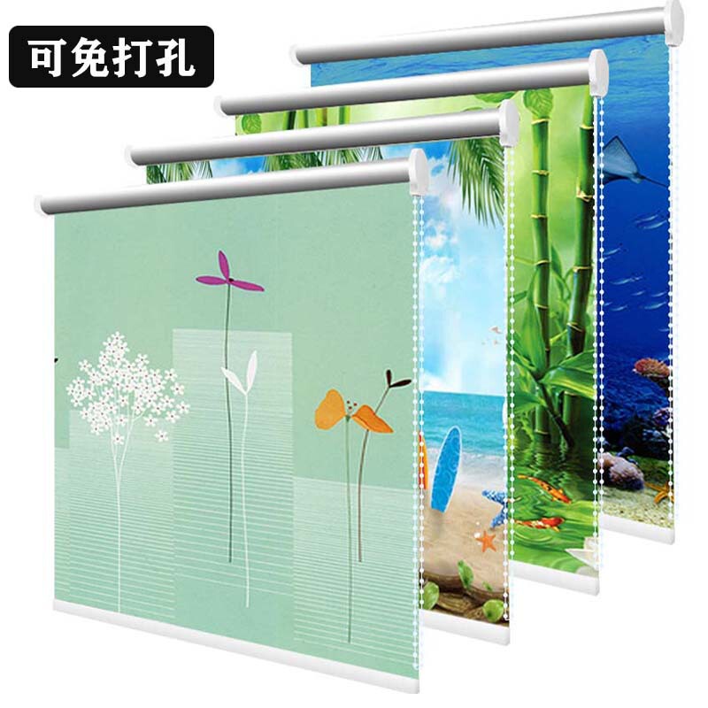 Hand-pulled lifting shutter curtain bedroom shading sunshade kitchen non-shutter waterproof bathroom toilet shutter Hand-pulled lifting shutter curtain bedroom shading sunshade kitchen non-shutter waterproof bathroom toilet shutter