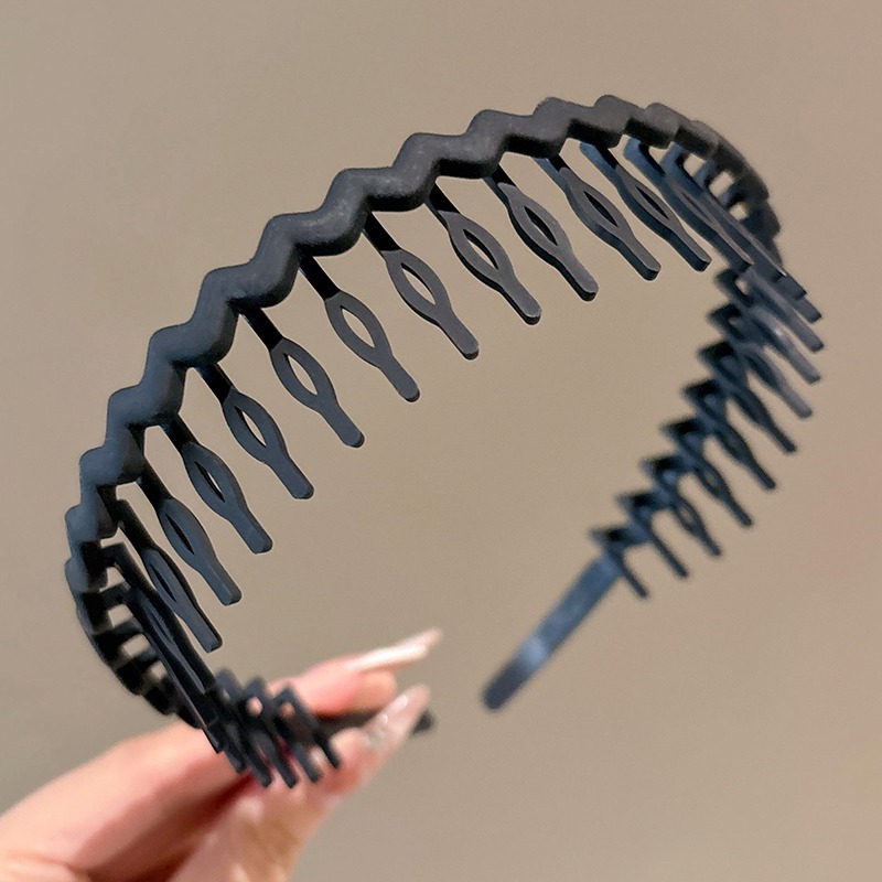 Coreano alto cráneo debe aumentar la altura esponjoso peludo ondulado banda de cabello de doble uso con dientes para mujeres