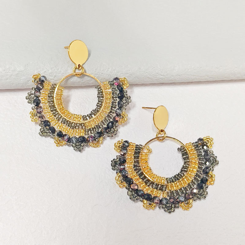 Women's Gender 1 Pair Bohemian Classic Style Waves Glass Drop Earrings