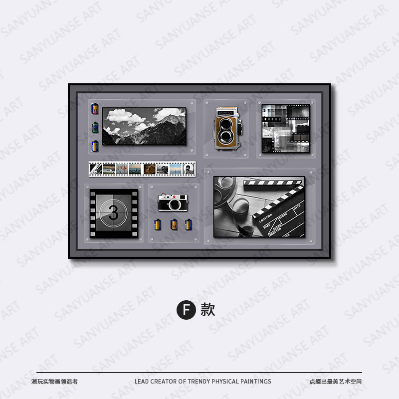 Pintura física tridimensional Entrada Sala de estudio Modelo Estudio Pintura decorativa Hotel Cámara retro Pintura colgante