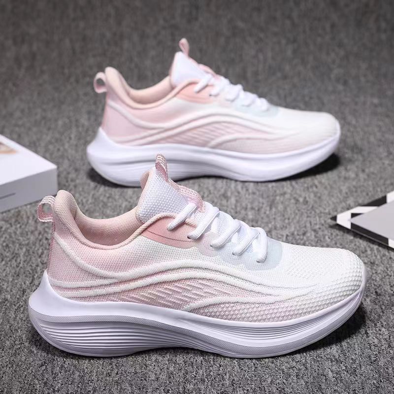 Summer Mesh Breathable Sports Shoes, Popular Spring and Autumn Models, Versatile, Thick Soft Soles, Lightweight, Non-Slip Running Shoes for Women