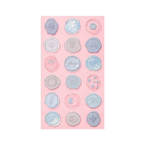 Creative imitation fire paint seal sticker hand account label sealing sticker three-dimensional ins style card girl student sticker