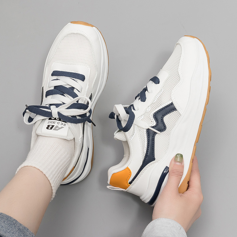Estilo coreano verano nuevo torpe zapatos para mujeres 2022 nuevo versátil estudiante zapatillas Zapatillas de mujer zapatos blancos A1838