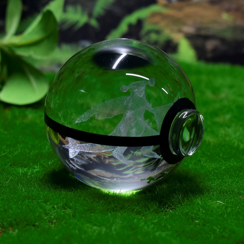 Ventas directas de fábrica transfronterizas Pokemon Pokemon Elfo Ball 3D Escultura interior Bola de cristal Animación Luz nocturna Personalización