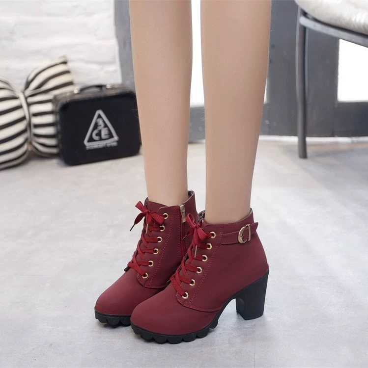 High low boots platform for leisure with zipper, wholesale
