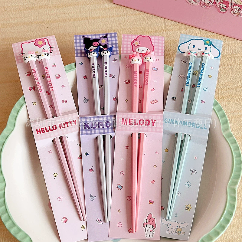 卡通 Non-slip antibacterial high quality chopsticks for elementary school students, long doll