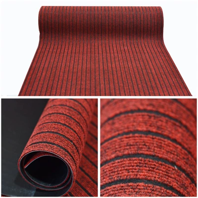 coiled material floor mat | Avtomobil döşəmə paspasları - black-red-pvc-seven-stripes-oil-and-water-absorption-09-meters-wide-take-a-few-pieces-and-send-a-few-meters