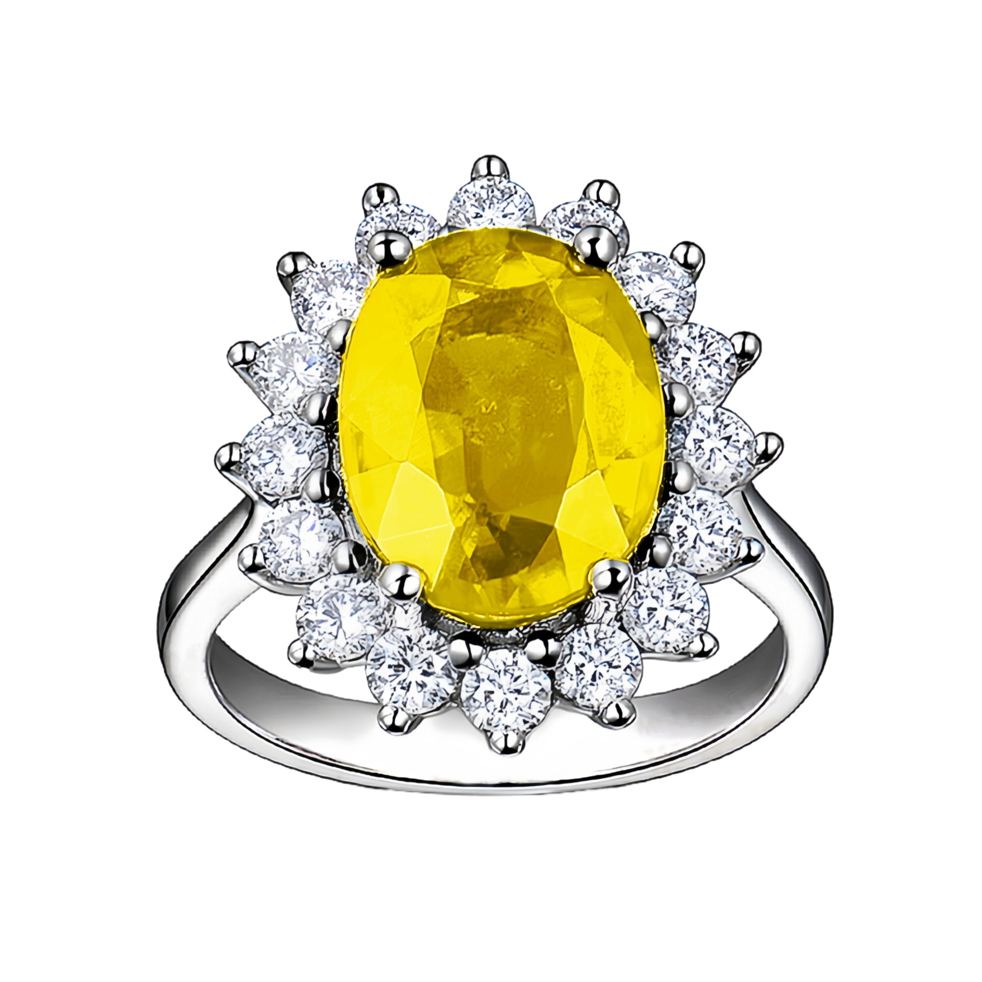 Princess Diana Style Tanzanite Sapphire Adjustable Open Ring_voghion.com