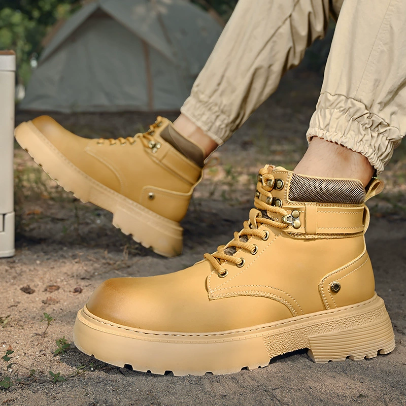 Martens, зимняя обувь для отдыха на платформе, желтые высокие сапоги, большие размеры