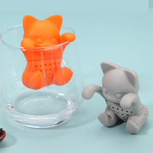 Manufacturer Wholesale Silicone Tea Infuser Small Fox-Shaped Tea Strainer Outdoor Tea Leaf Filter Creative Portable Tea Brewing Tool