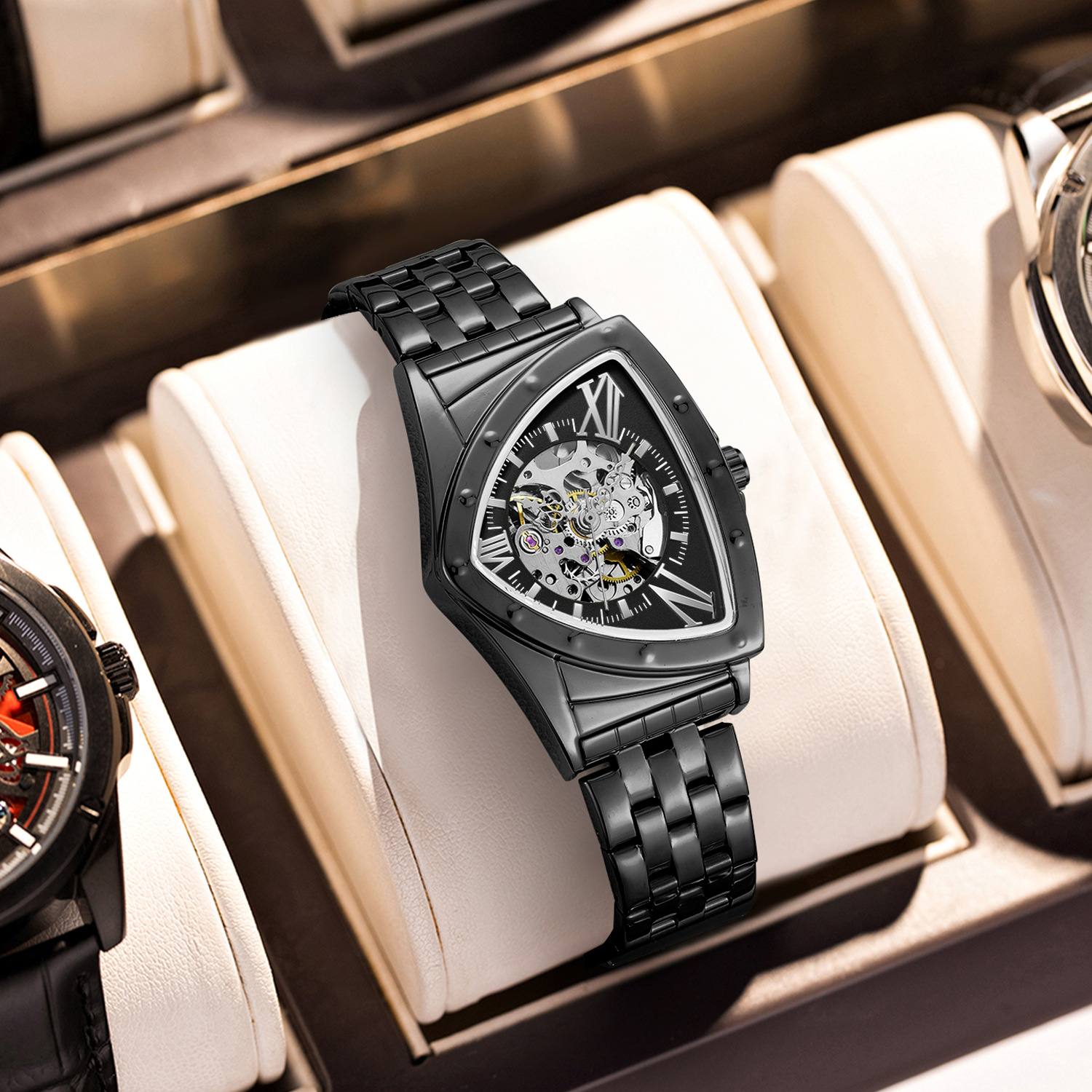 Black steel black surface