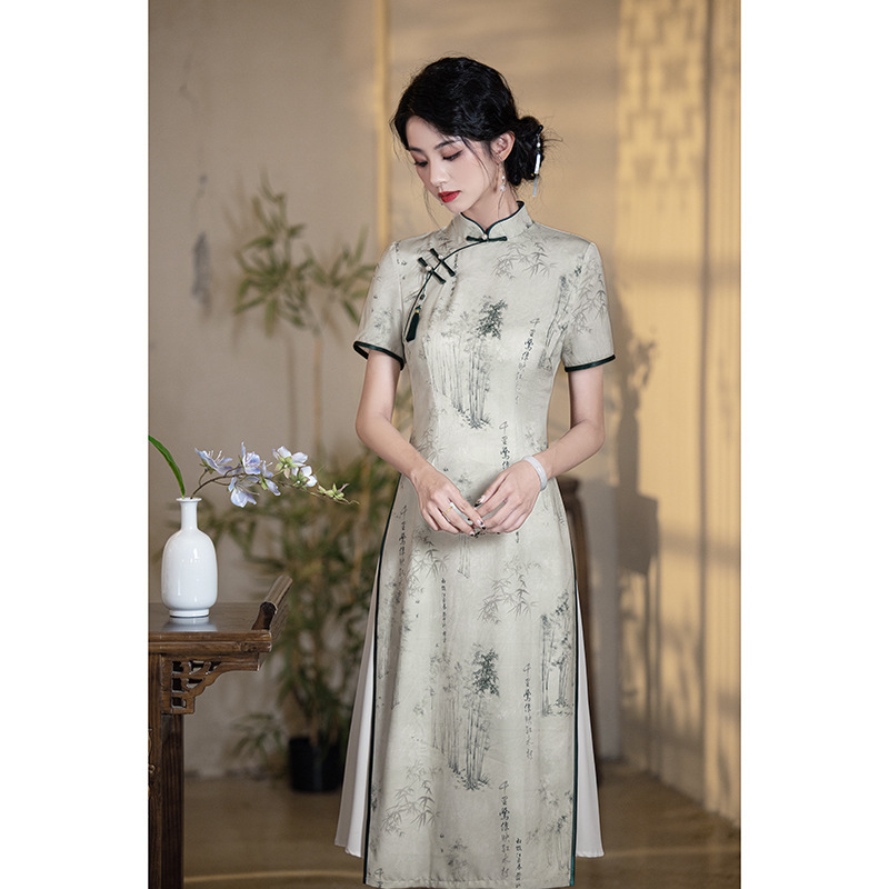 Cheongsam 2025 New Spring and Summer New Chinoiserie Ao Dai Dress Improved Version High-End Young Style Daily Wearable for Women Cheongsam 2025 New Spring and Summer New Chinoiserie Ao Dai Dress Improved Version High-End Young Style Daily Wearable for Women