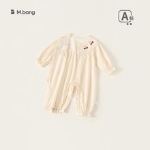 邦选秋款儿童衣服简约绣花秋装新生儿童装女宝宝连体衣女童爬服