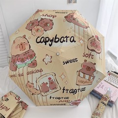 シンプルな漫画傘学生日焼け止めパラソル折りたたみ自動 70% off 傘晴雨兼用 UV 日傘
