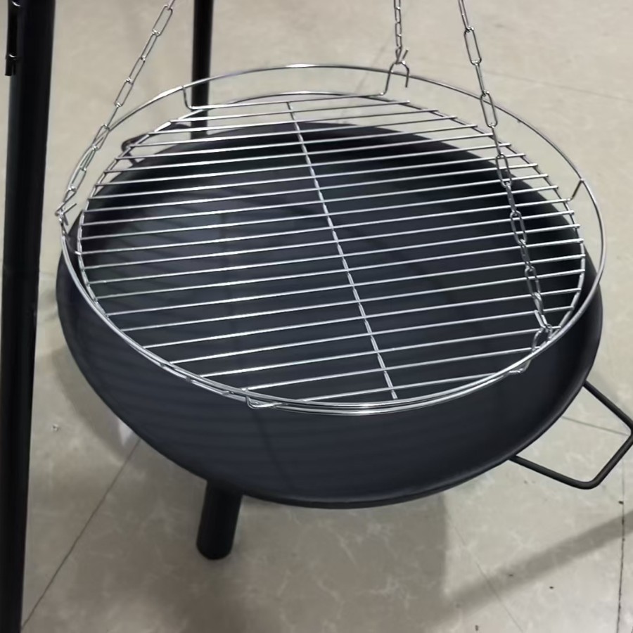 Ventas transfronterizas de trípode al aire libre horno de barbacoa patio horno de campamento BBQ horno de campamento horno de columna triangular