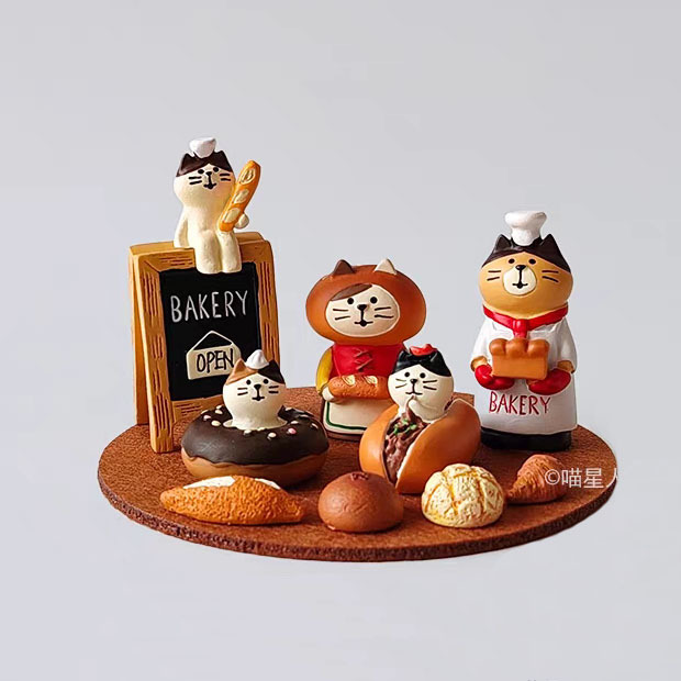日本の猫パンオーナメントベーキングケーキショップブラインドボックスアクセサリー装飾ZAKKA食品玩具樹脂工芸品オーナメント|undefined