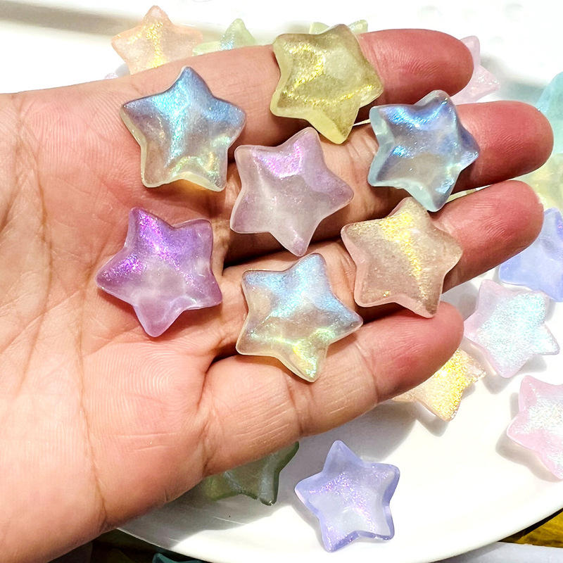 Acrylic DIY Accessories Mobile Phone Case DIY Hair Accessories Cream Glue Accessories Wholesale Water Cup Sticker Shoe Buckle Aurora Five-Pointed Star