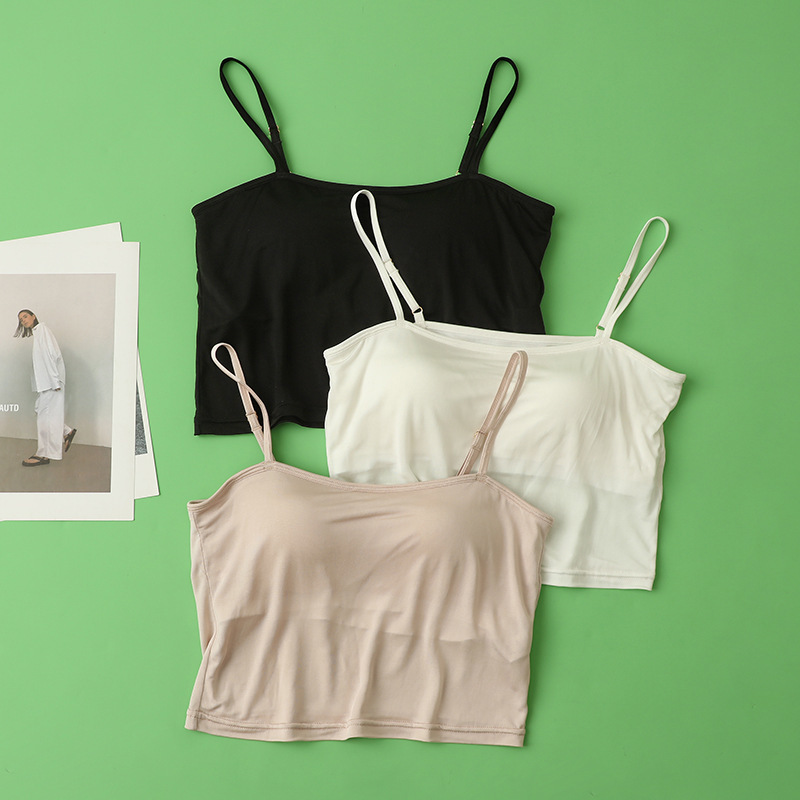 Thin 100 Mulberry Silk Silk No-Wearing Underwear Anti-Light Tube Top Bra Short Camisole Vest for Summer Women