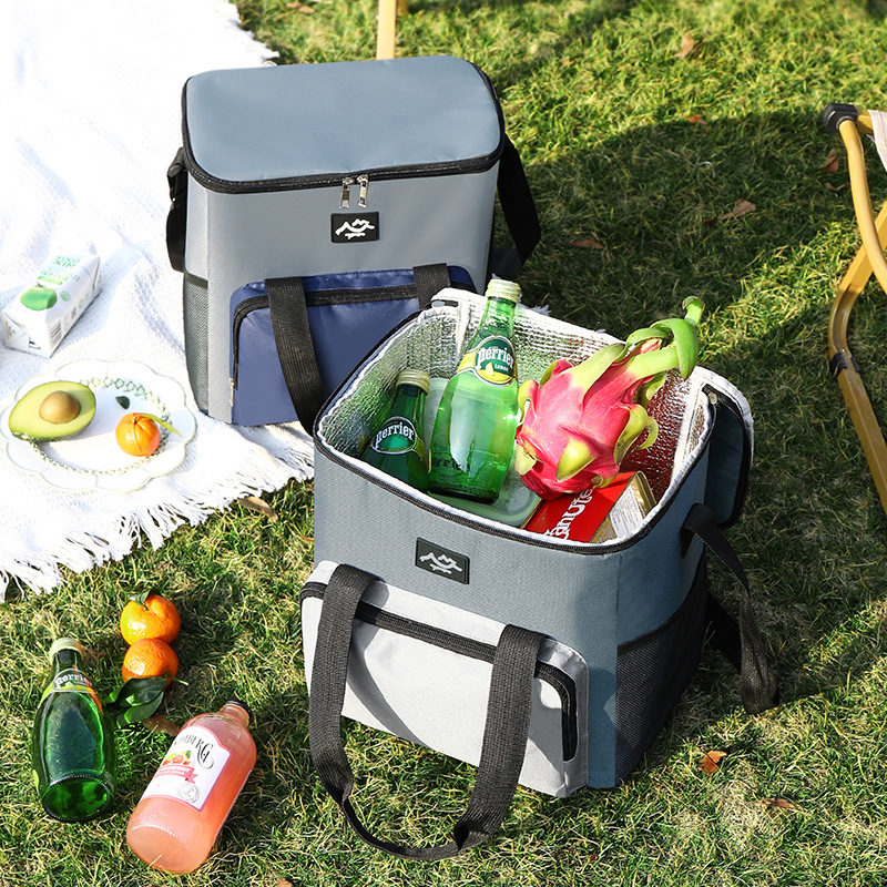 Bolso de hielo de picnic al aire libre transfronterizo, bolso de hielo fresco para automóvil, bolso de aislamiento de mensajero portátil, bolso bento, comida para acampar, refrigeración