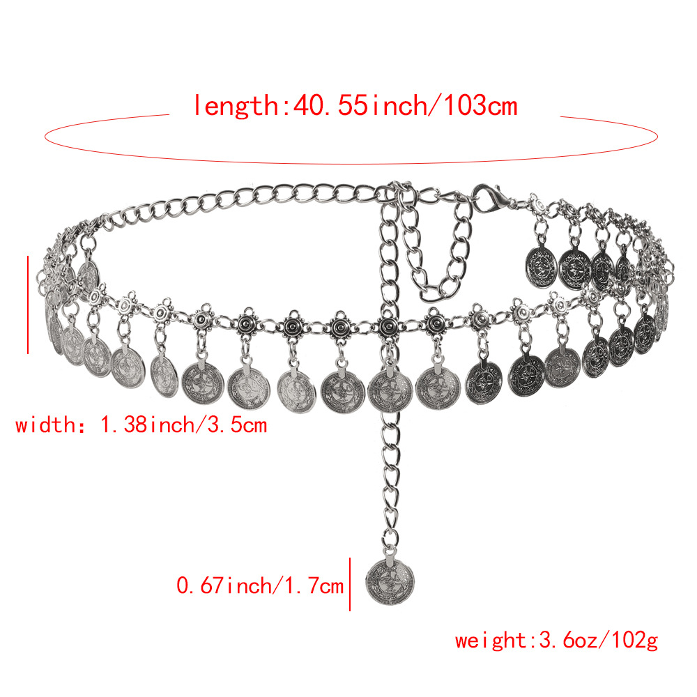 Ethnic Style Round Metal Women's Chain Belts 1 Piece display picture 2