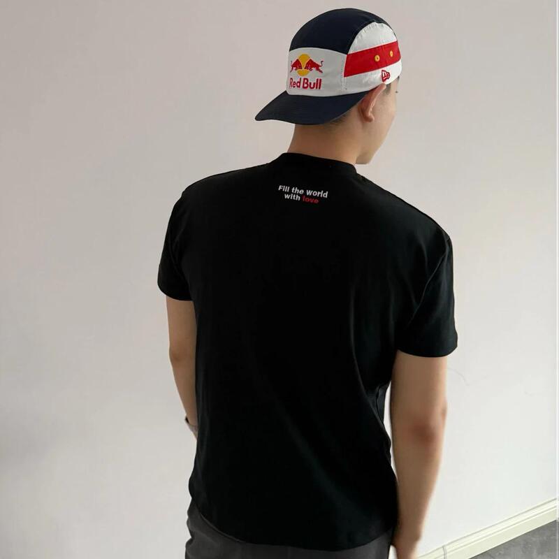 Why Is It Like This? Black Short-Sleeved T-Shirt for Men. Summer Right Shoulder, High-End, Handsome, Heavy Fitness Sports Half-Sleeve