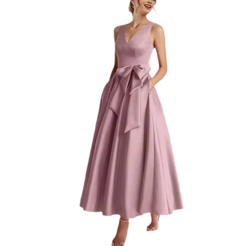 2026 nuevo comercio exterior cumpleaños anfitrión de fiesta de cuello V celebridades vestidos de adelgazamiento diario image 6