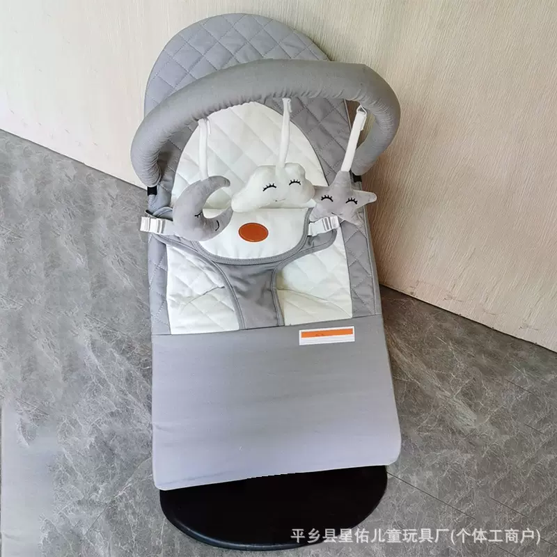 哄娃神器小巧折叠新生儿安抚椅宝宝哄睡躺椅纯棉带玩具婴儿摇摇椅