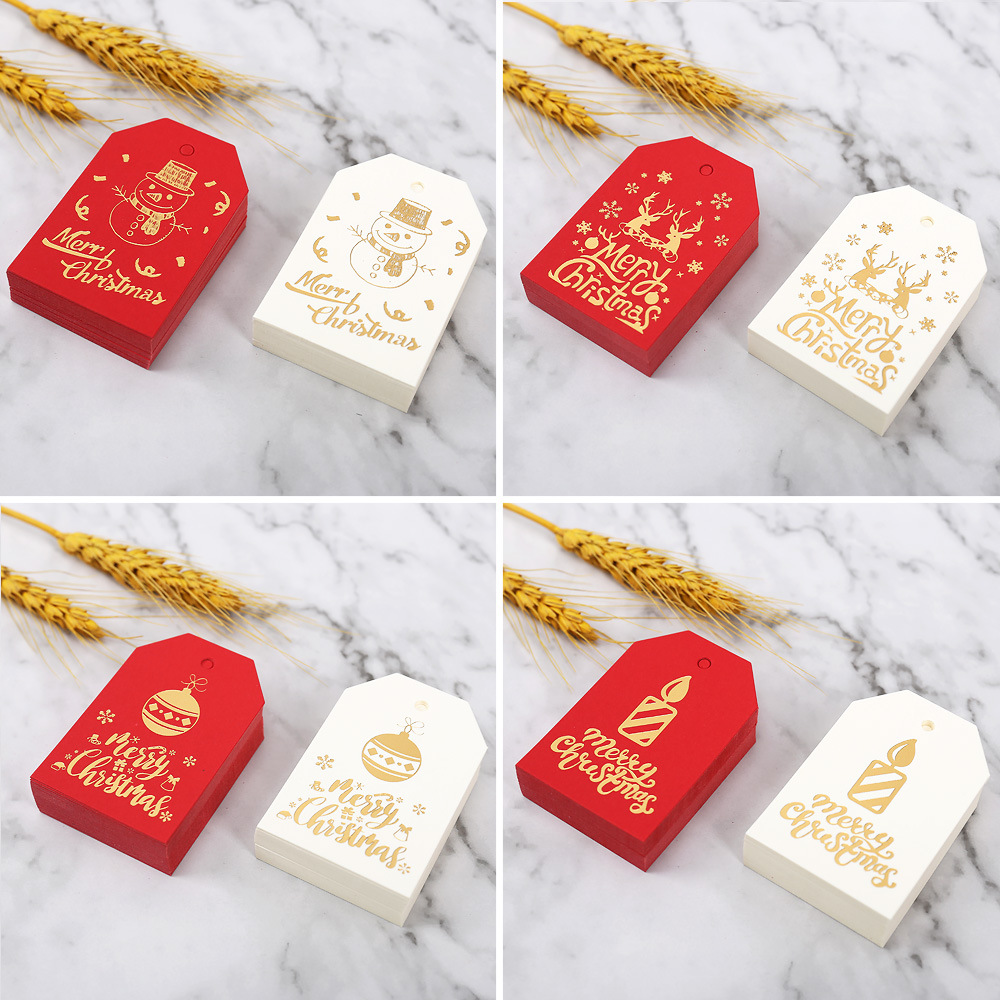 圣诞吊牌烫金原创2023跨境新品伴手礼挂牌现货批发圣诞节礼品卡片