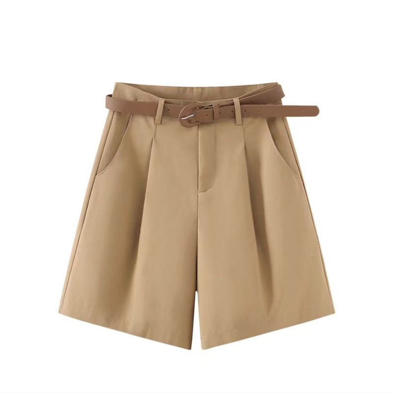 Loose Shorts for Women, 2026 Summer New Korean Style, Four-Quarter Length Workwear Wide-Leg Pants, Slimming, Versatile, Solid Color, High Waist