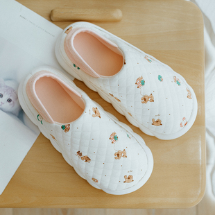 Confinement Shoes Summer Thin Breathable Bag with Cute Soft-soled Postpartum Cotton Slippers for Women Spring and Autum Non-slip Thick-soled Pure Gold Small