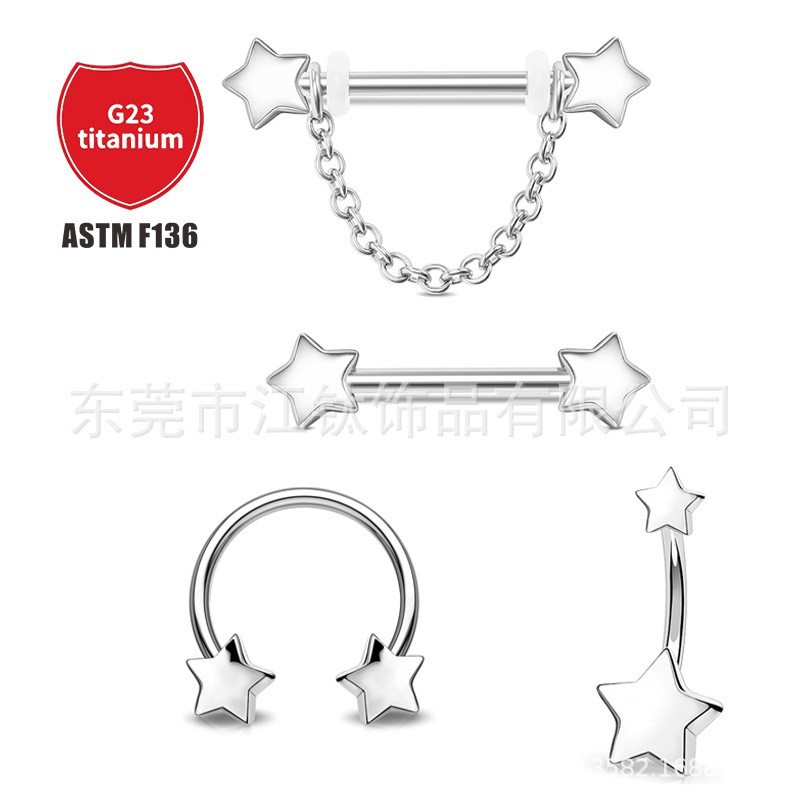 Pointed titanium steel lip stud product view