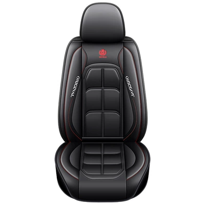 Leather Seat Cover, Full Surround — Seat cushion, seat cover - black-and-red-line-single-seat-universal-model