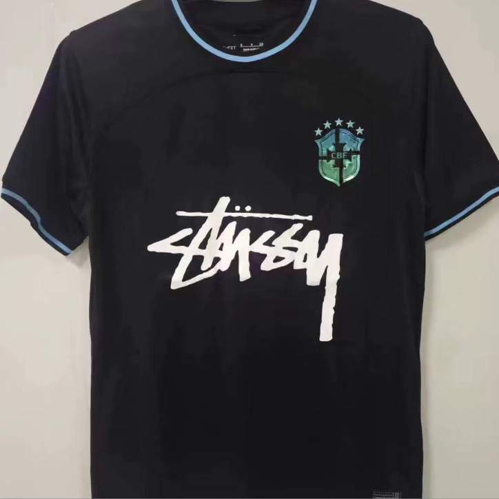 Stussy Jersey Brasil Flamengo Italia Edición conmemorativa Portugal París Francia Uniforme de fútbol