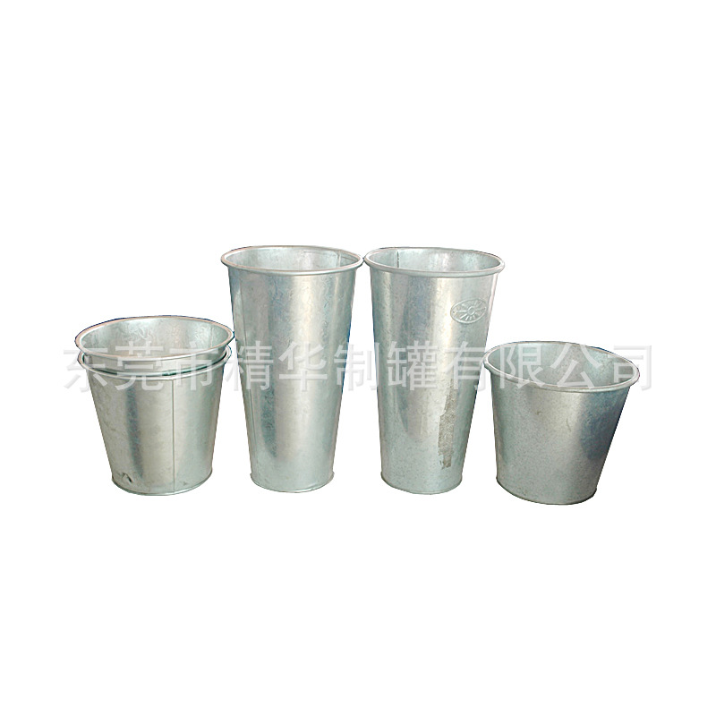 厂家供应厚料锌铁皮礼花筒马口铁花桶   高身圆形花铁桶